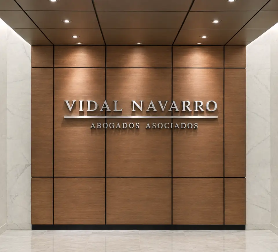 Letrero de Vidal Navarro Abogados Asociados